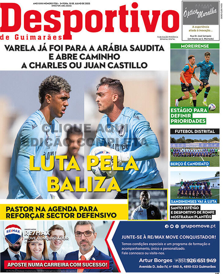 Capa Desportivo de Guimares - 2025-07-15