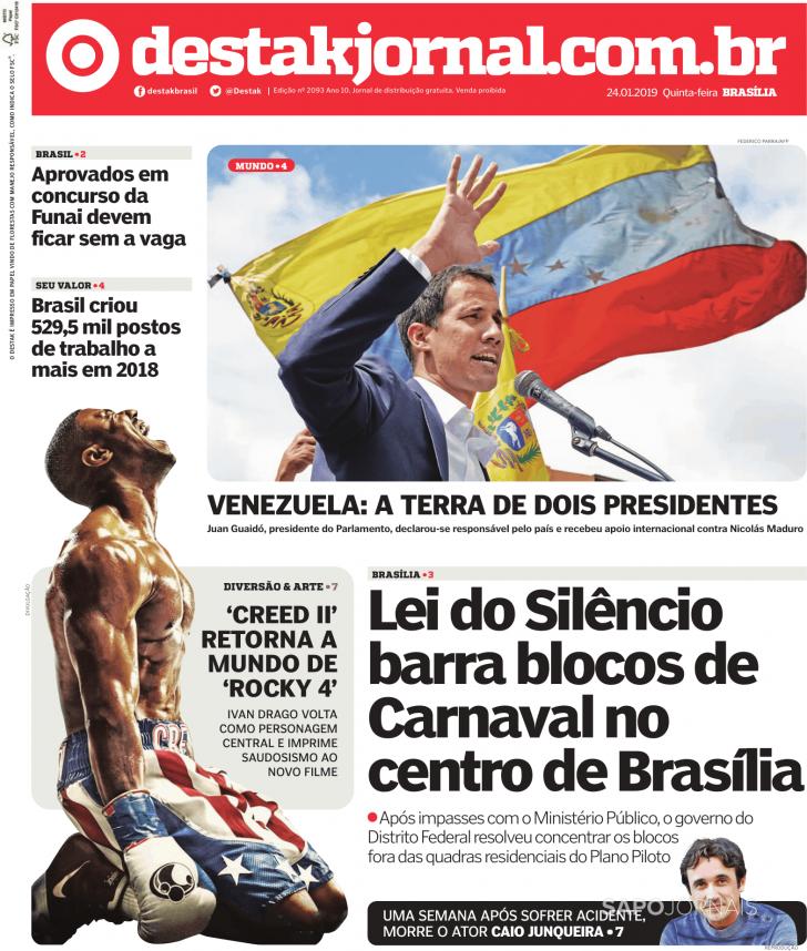 Capa Destak-Bras�lia - 2019-01-24