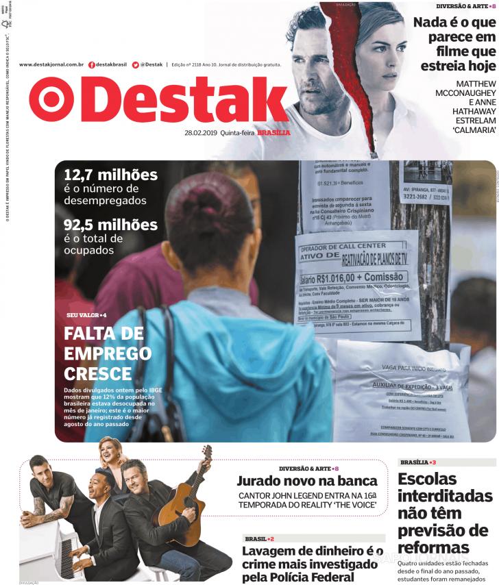 Capa Destak-Bras�lia - 2019-02-28
