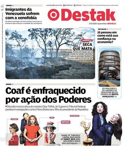Capa Destak-Bras�lia - 2019-07-17