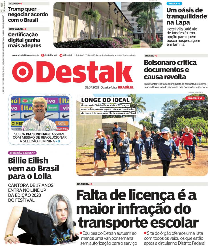 Capa Destak-Bras�lia - 2019-07-31