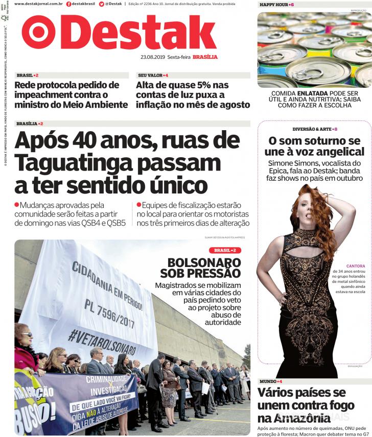 Capa Destak-Bras�lia - 2019-08-23