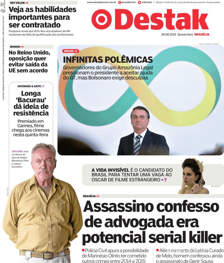 Capa Destak-Bras�lia - 2019-08-28
