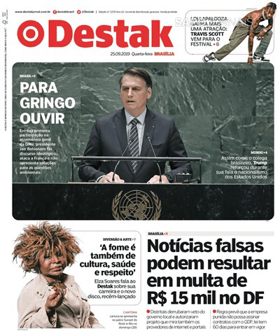 Capa Destak-Bras�lia - 2019-09-25