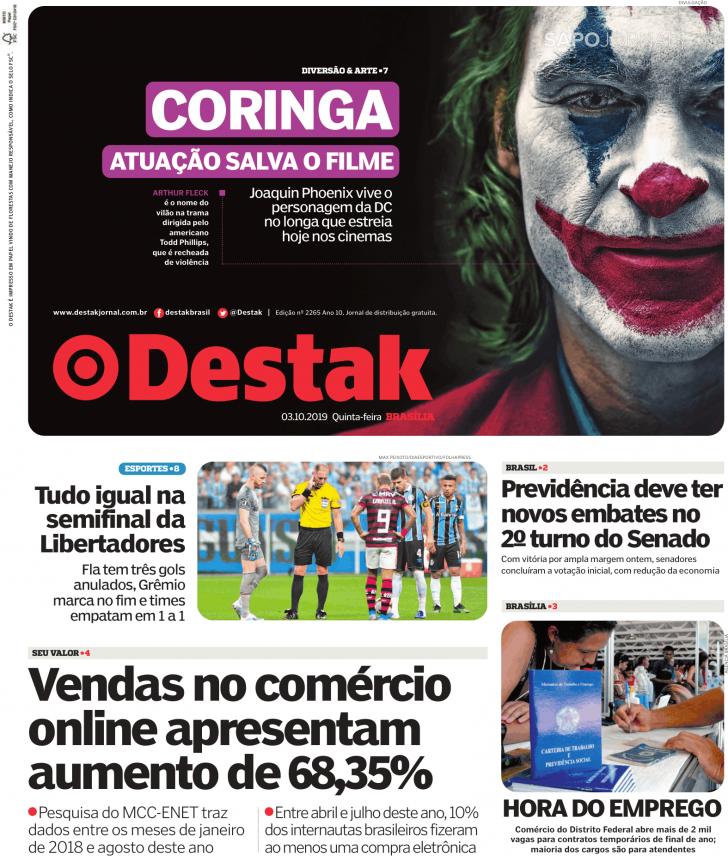 Capa Destak-Bras�lia - 2019-10-03
