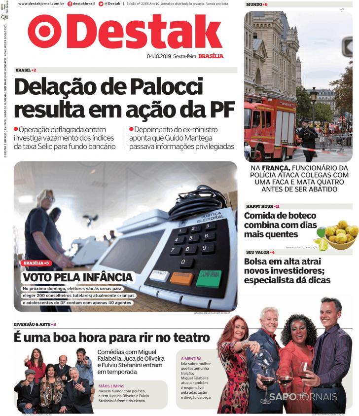 Capa Destak-Bras�lia - 2019-10-04