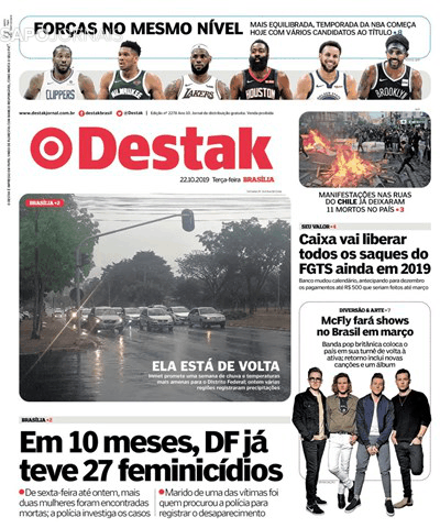 Capa Destak-Bras�lia - 2019-10-22