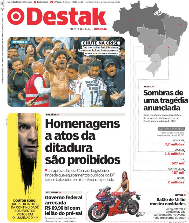 Capa Destak-Bras�lia - 2019-11-07