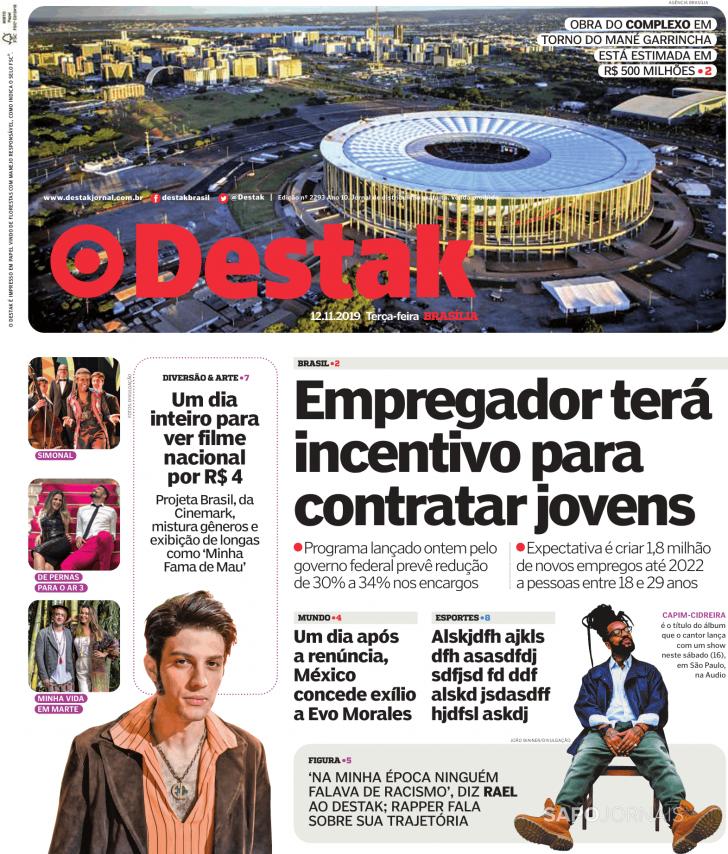 Capa Destak-Bras�lia - 2019-11-12