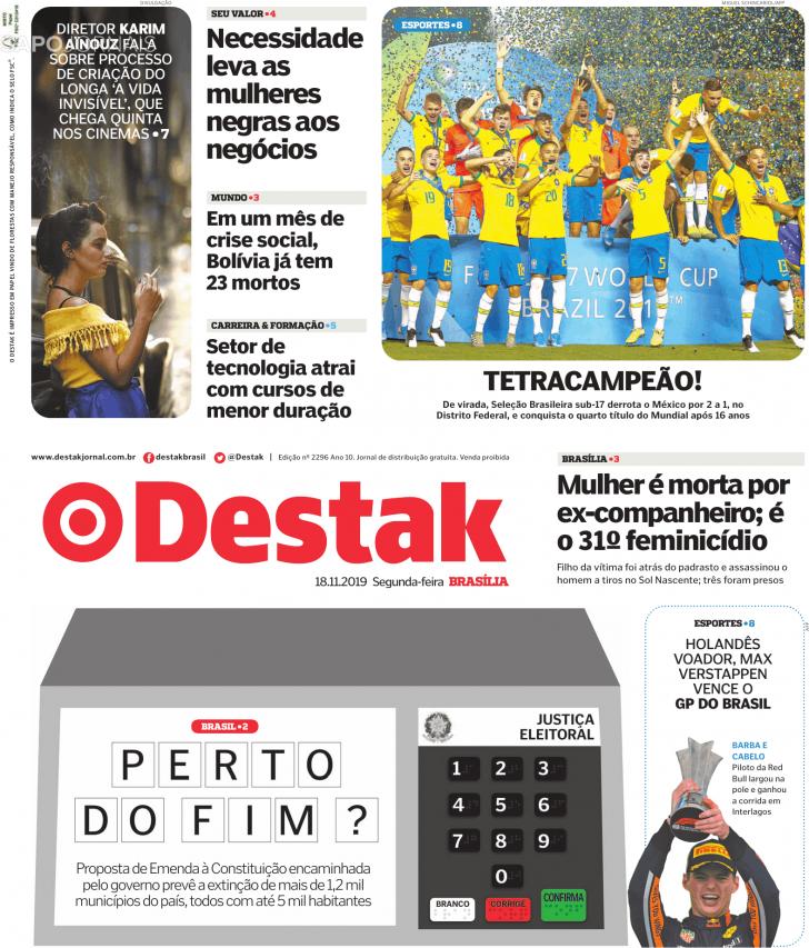 Capa Destak-Bras�lia - 2019-11-18