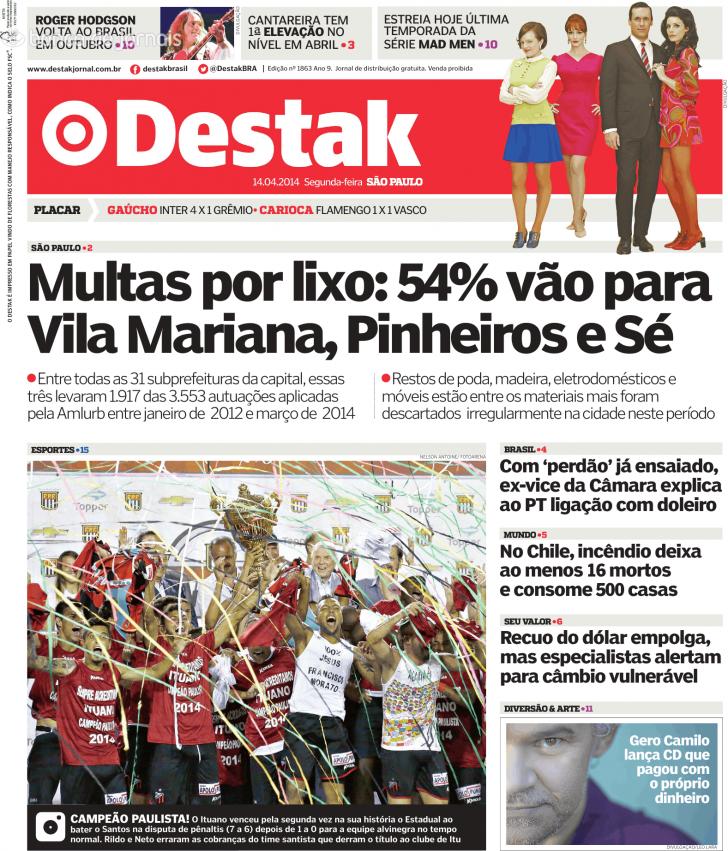 Capa Destak-So Paulo - 2014-04-14