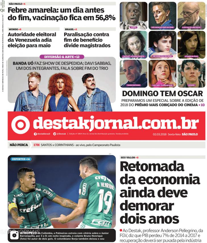 Capa Destak-So Paulo - 2018-03-02
