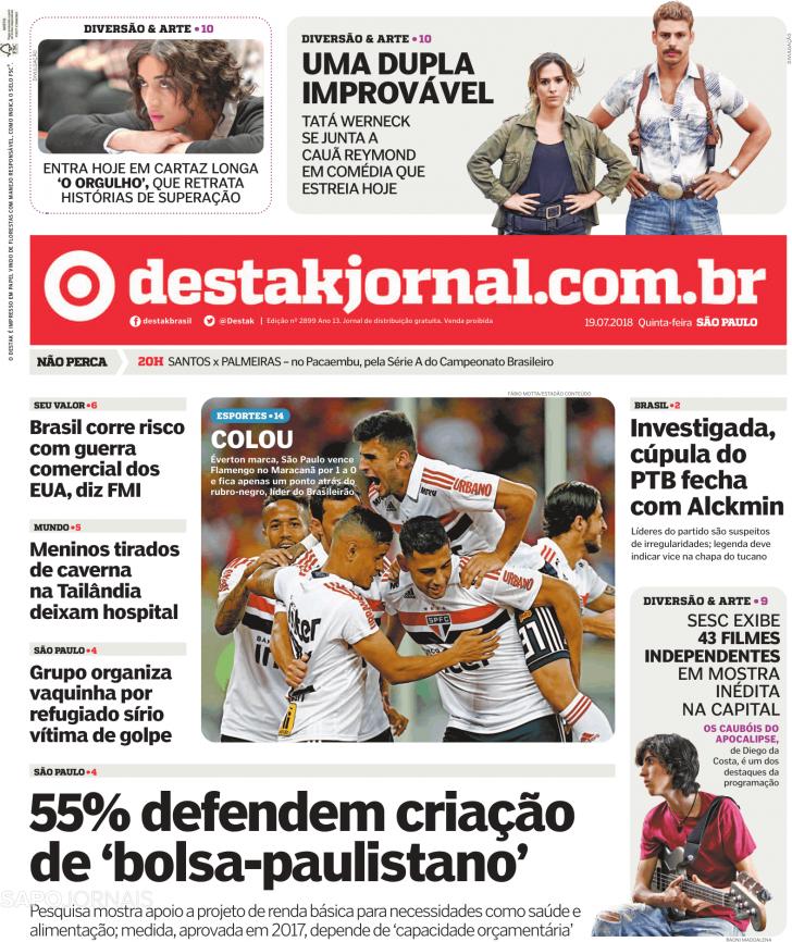 Capa Destak-So Paulo - 2018-07-19