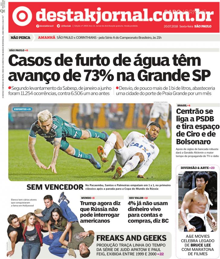 Capa Destak-So Paulo - 2018-07-20