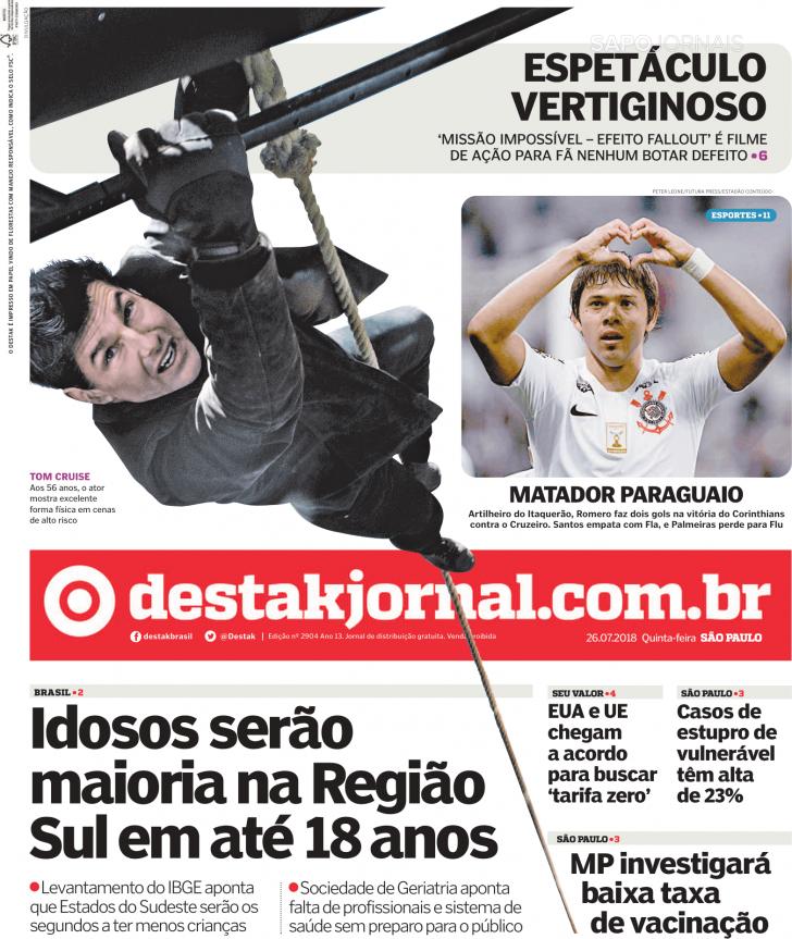 Capa Destak-So Paulo - 2018-07-26