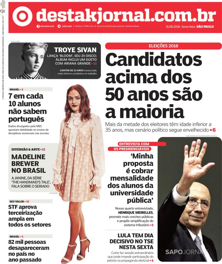 Capa Destak-So Paulo - 2018-08-31