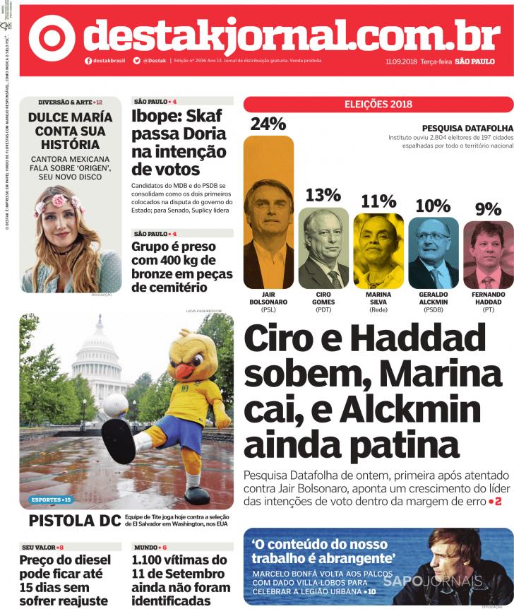 Capa Destak-So Paulo - 2018-09-11