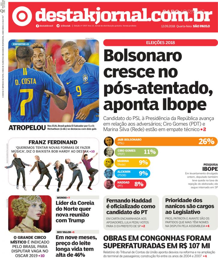 Capa Destak-So Paulo - 2018-09-12