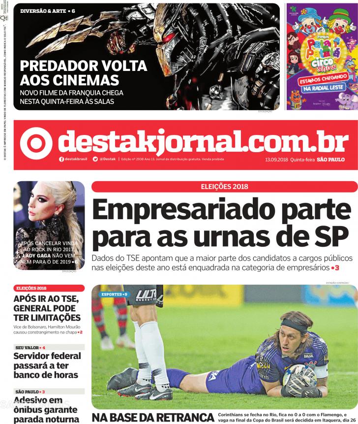 Capa Destak-So Paulo - 2018-09-13