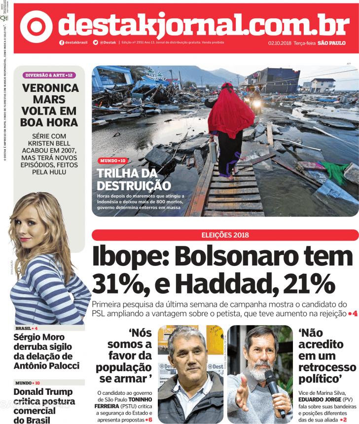 Capa Destak-So Paulo - 2018-10-02