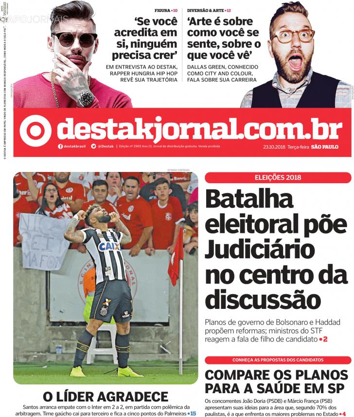 Capa Destak-So Paulo - 2018-10-23