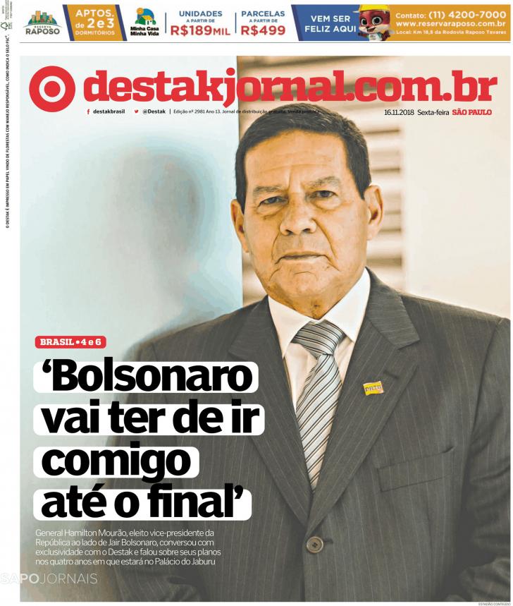 Capa Destak-So Paulo - 2018-11-16