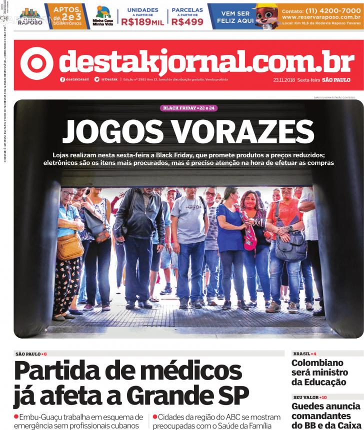 Capa Destak-So Paulo - 2018-11-23