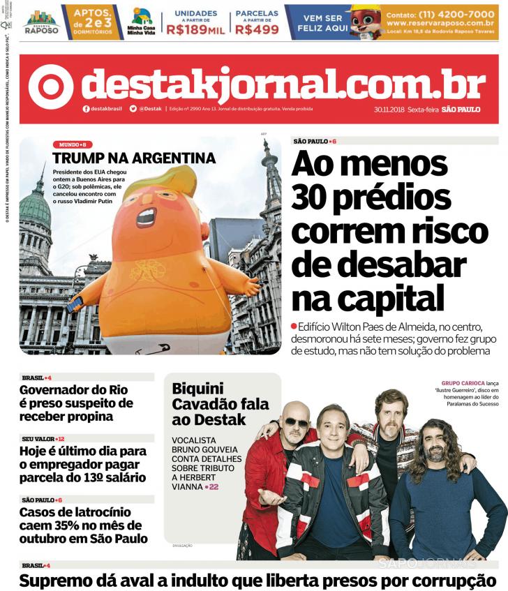 Capa Destak-So Paulo - 2018-11-30