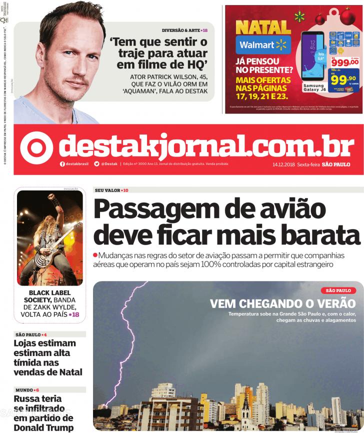 Capa Destak-So Paulo - 2018-12-14