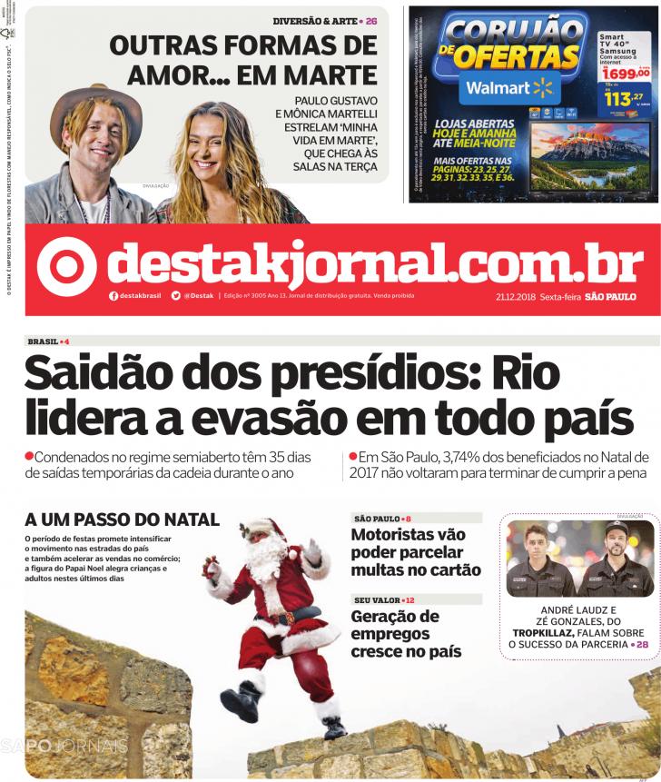 Capa Destak-So Paulo - 2018-12-28