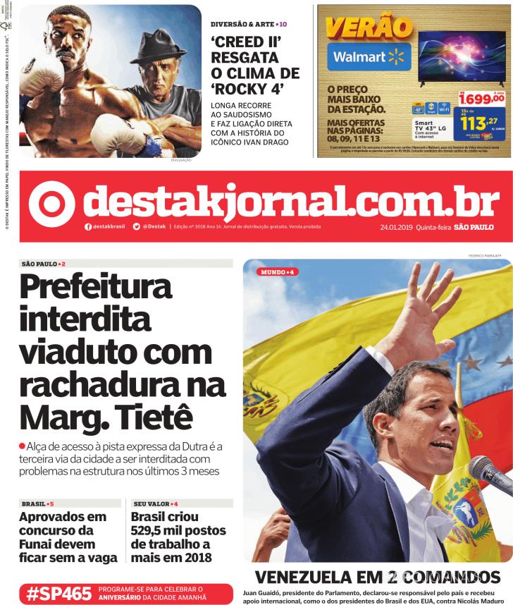 Capa Destak-So Paulo - 2019-01-24
