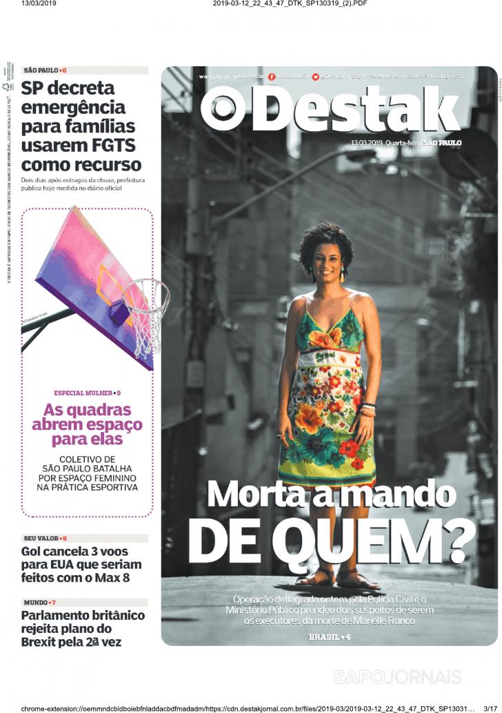Capa Destak-So Paulo - 2019-03-13