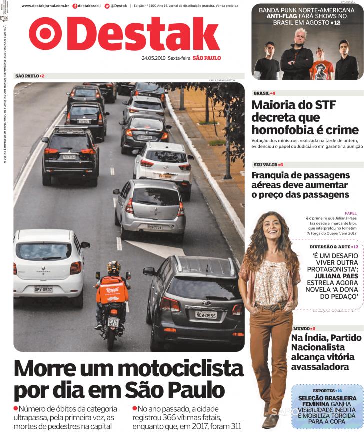 Capa Destak-S�o Paulo - 2019-05-24
