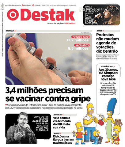 Capa Destak-S�o Paulo - 2019-05-28