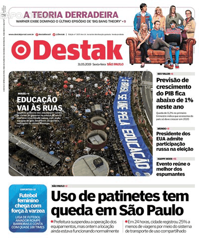 Capa Destak-S�o Paulo - 2019-05-31