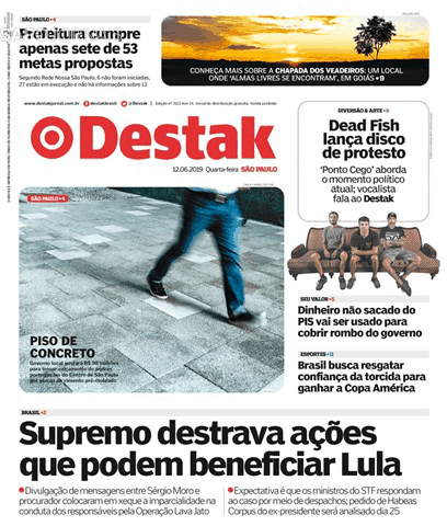 Capa Destak-S�o Paulo - 2019-06-12