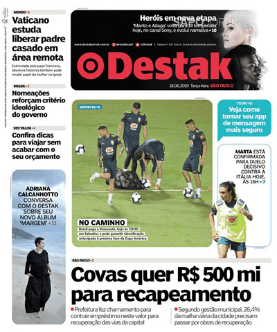 Capa Destak-S�o Paulo - 2019-06-18