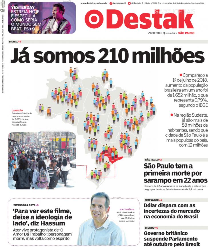 Capa Destak-S�o Paulo - 2019-08-29