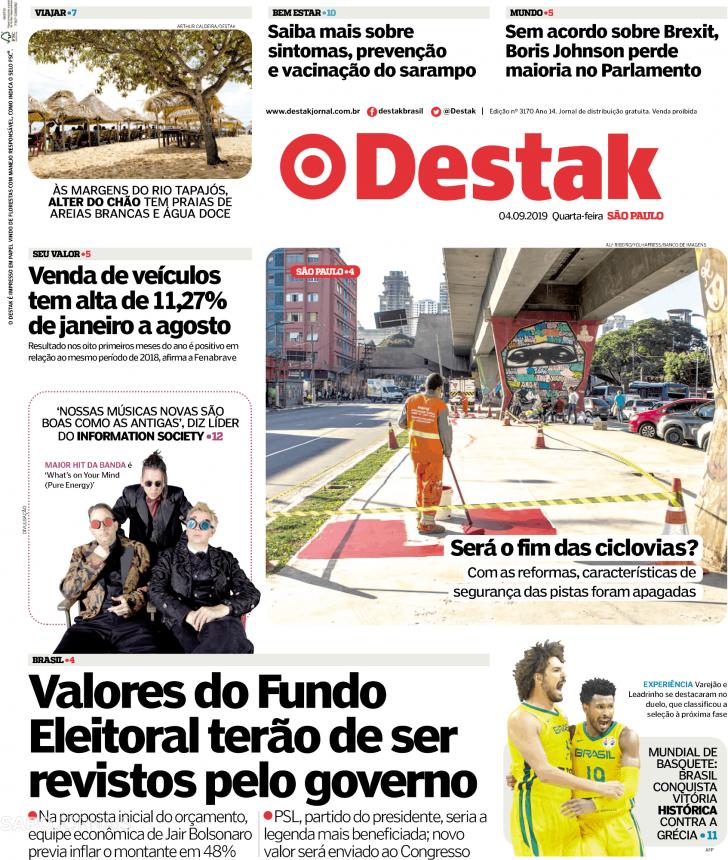 Capa Destak-S�o Paulo - 2019-09-04