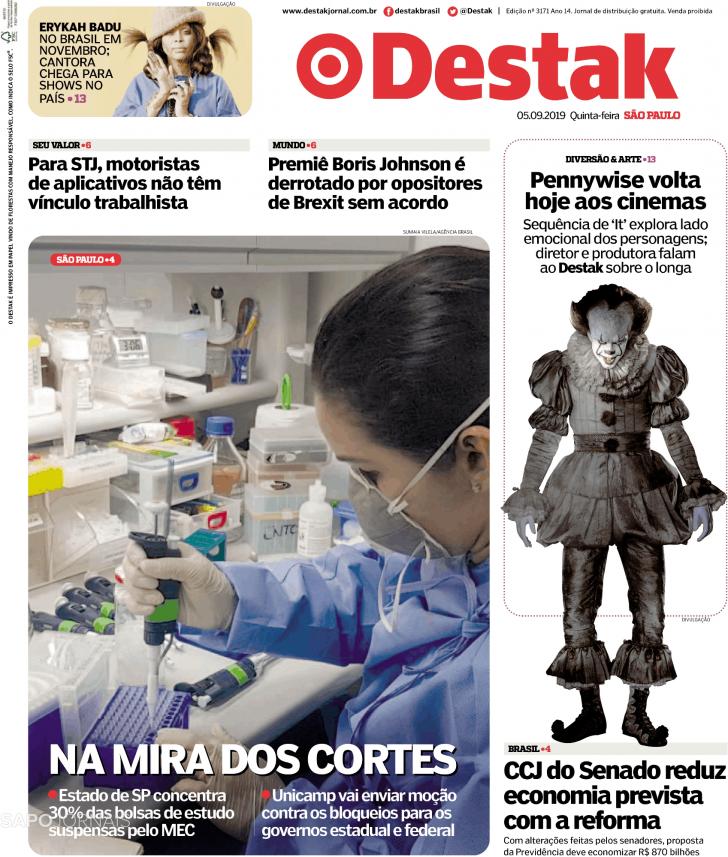 Capa Destak-S�o Paulo - 2019-09-05