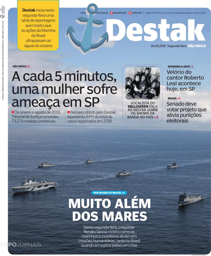 Capa Destak-S�o Paulo - 2019-09-16