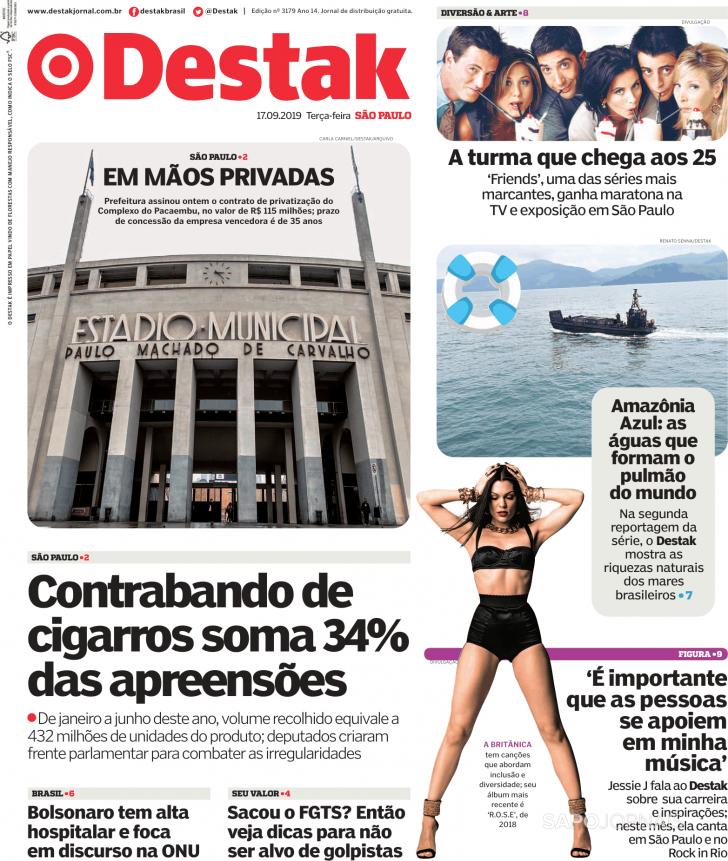 Capa Destak-S�o Paulo - 2019-09-17