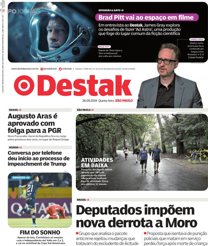 Capa Destak-S�o Paulo - 2019-09-26