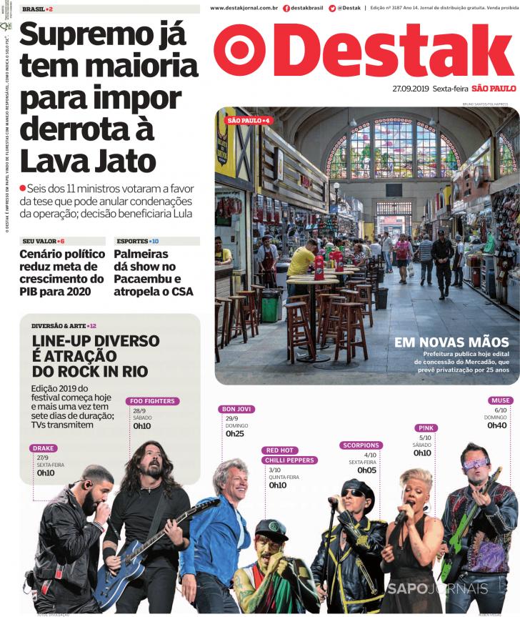 Capa Destak-S�o Paulo - 2019-09-27