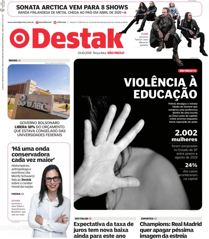 Capa Destak-S�o Paulo - 2019-10-01