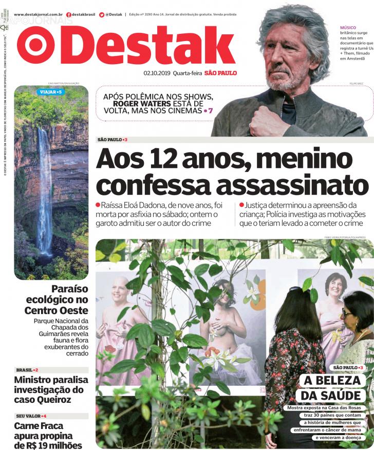 Capa Destak-S�o Paulo - 2019-10-02