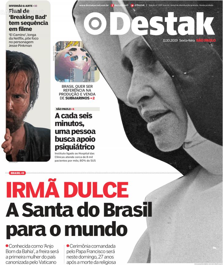 Capa Destak-S�o Paulo - 2019-10-11