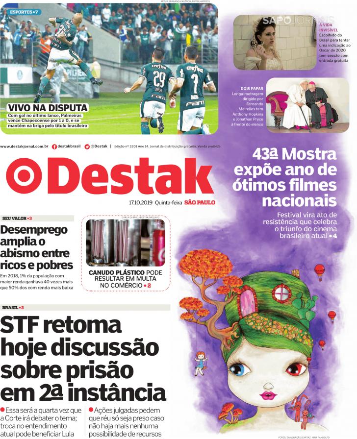 Capa Destak-S�o Paulo - 2019-10-17