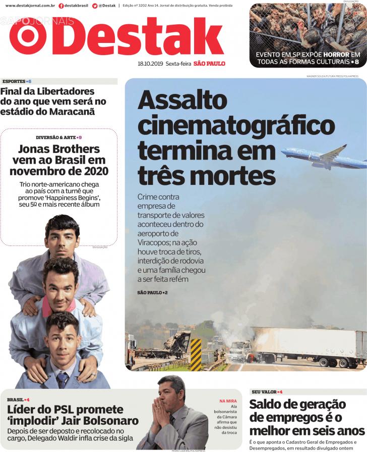 Capa Destak-S�o Paulo - 2019-10-18