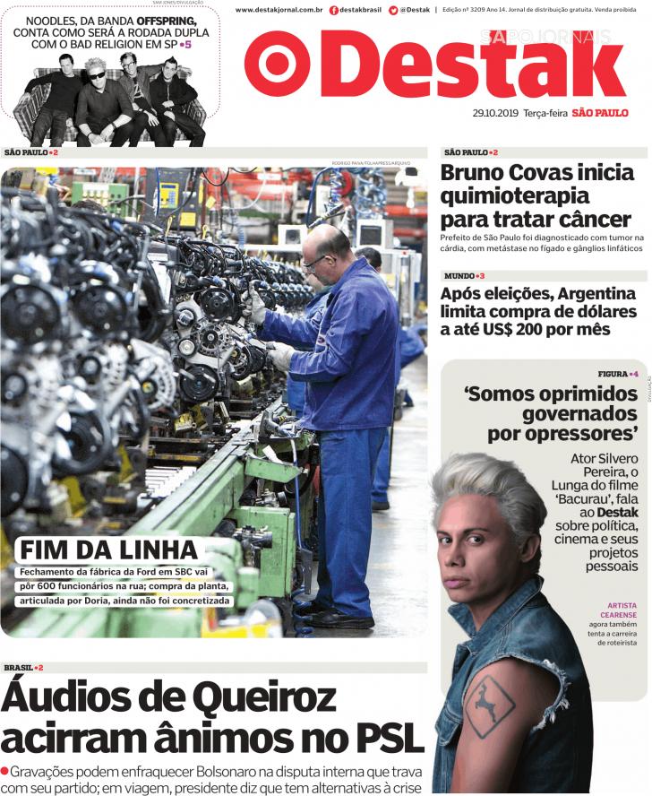 Capa Destak-S�o Paulo - 2019-10-29